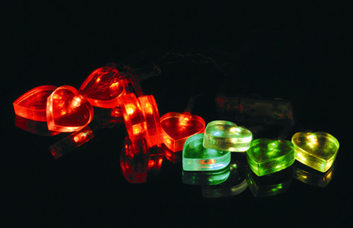 LED Twinkle Light-10pc Heart