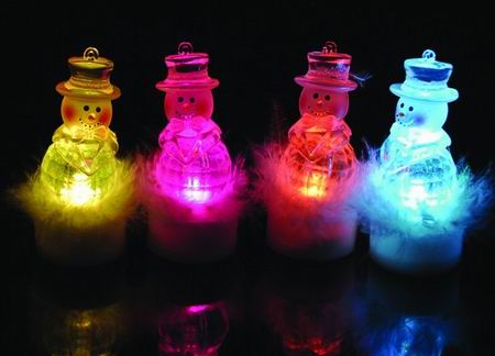 Snowman Shaped Candle Light